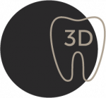 Zahn mit 3 D Symbol